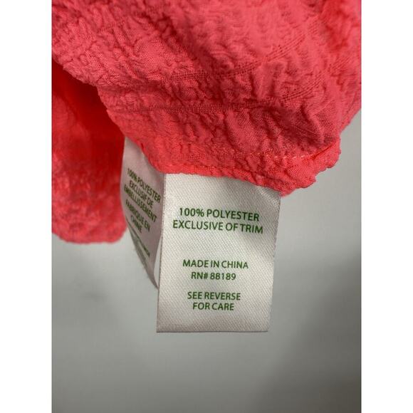 Lily Pulitzer Mays Tank Top Sz S Ruffled Coral Neon Beach Resort Summer Coastal - Picture 5 of 7